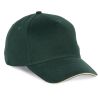 Casquette 5 panneaux en coton réglable par boucle métallique, 260 g/m²