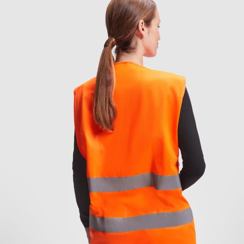 Gilet de sécurité haute visibilité velcro avec deux bandes réfléchissantes