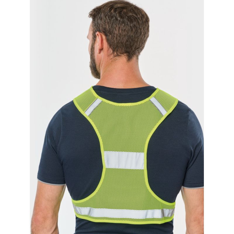 Gilet en filet fluorescent et réfléchissant adapté à la pratique sportive