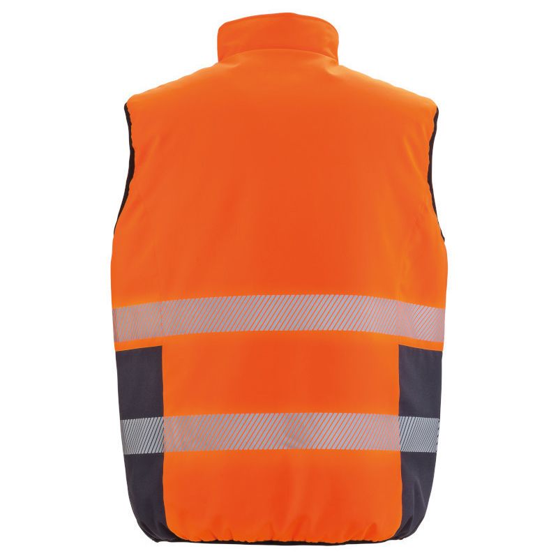 Bodywarmer de sécurité doudoune haute visibilité réversible, 220 g/m²