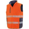 Bodywarmer de sécurité doudoune haute visibilité réversible, 220 g/m²