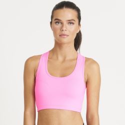 Brassière stretch femme crop top, dos nageur, confortable et légère