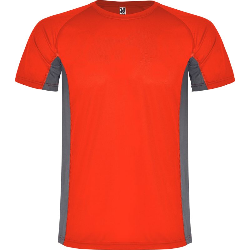 T-shirt technique adulte combiné deux tissus, manches courtes raglan, 140 g/m²