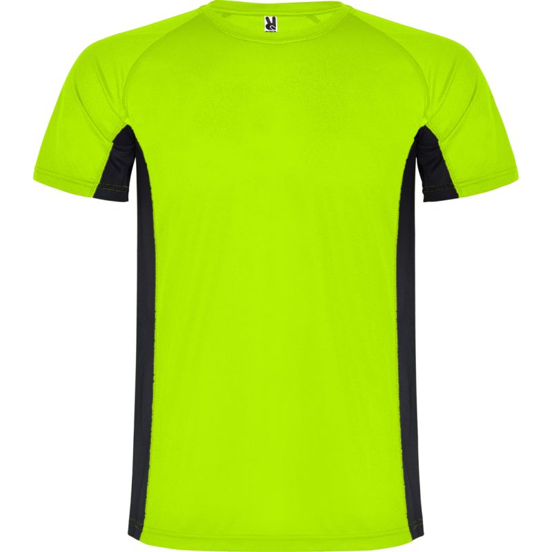 T-shirt technique adulte combiné deux tissus, manches courtes raglan, 140 g/m²