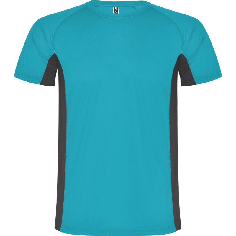 T-shirt technique adulte combiné deux tissus, manches courtes raglan, 140 g/m²