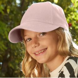 Casquette enfant 5 panneaux réglable en coton bio, visière préformée