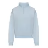 Sweat court col zippé femme, coupe féminine, col cheminée, 280 g/m²