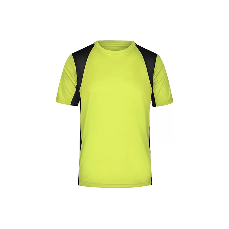 T-shirt running respirant et léger bicolore en polyester, 140 g/m²