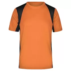 T-shirt running respirant et léger bicolore en polyester, 140 g/m²