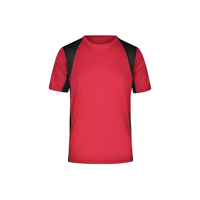 T-shirt running respirant et léger bicolore en polyester, 140 g/m²