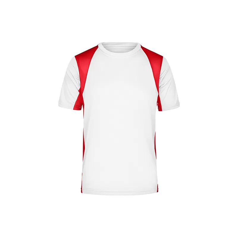 T-shirt running respirant et léger bicolore en polyester, 140 g/m²