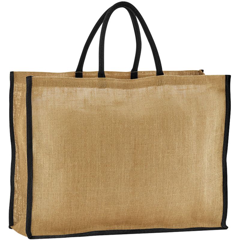 Grand cabas de marché en toile de jute amidonnée naturelle, 46 litres