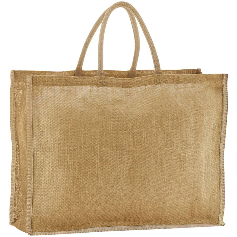 Grand cabas de marché en toile de jute amidonnée naturelle, 46 litres