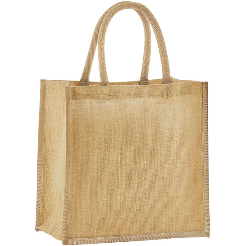 Sac cadeau en toile de jute amidonnée avec poignées en coton, 6 litres