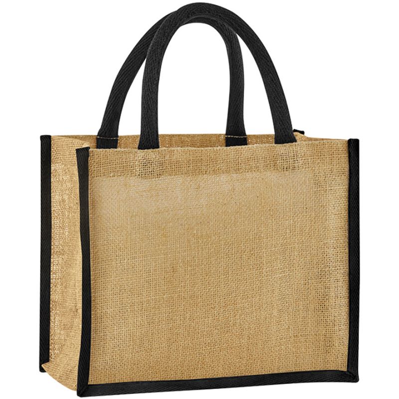 Sac cabas en toile de jute amidonnée avec poignées en coton, 14 litres