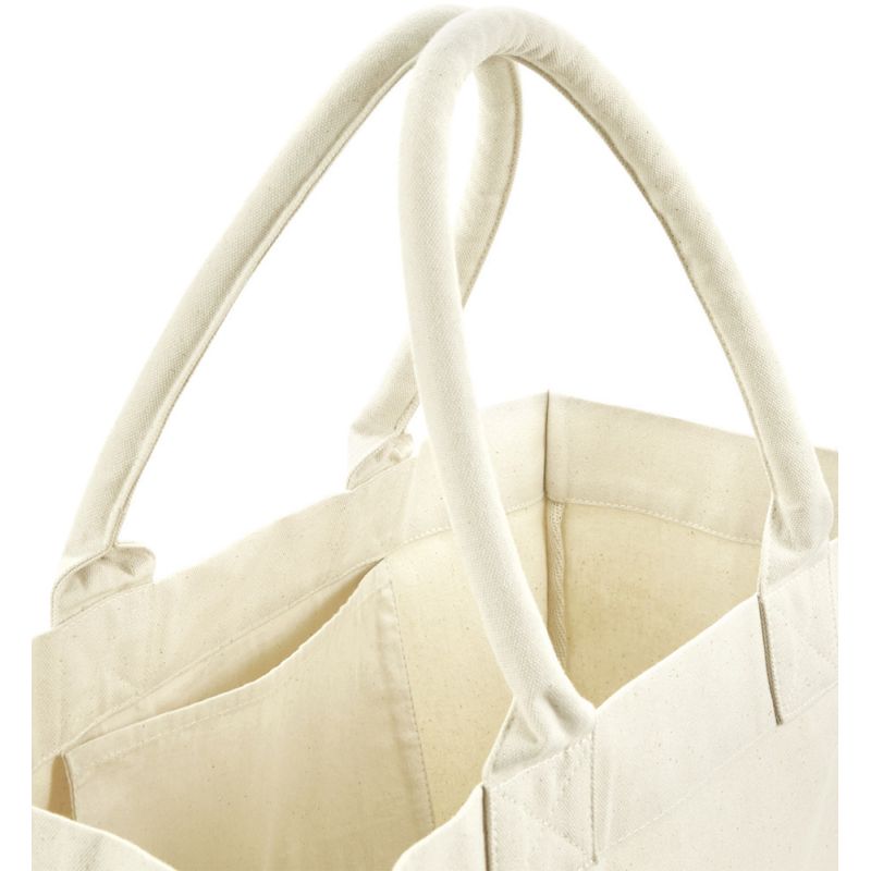 Sac de plage avec soufflet en toile de coton épais, 407 g/m²