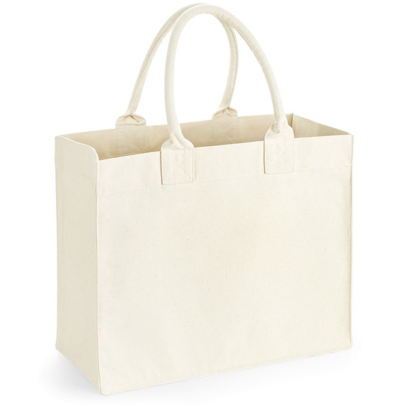 Sac de plage avec soufflet en toile de coton épais, 407 g/m²