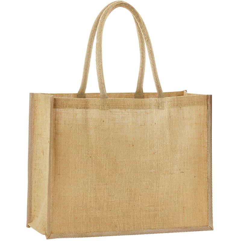 Sac shopping en toile de jute, poignées de transport en coton