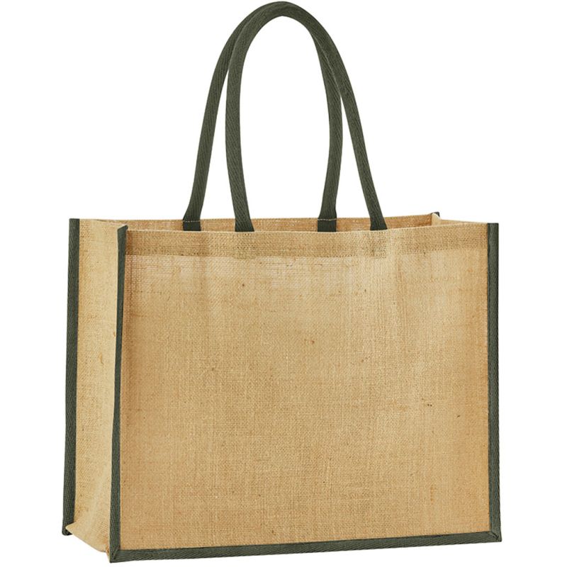 Sac shopping en toile de jute, poignées de transport en coton