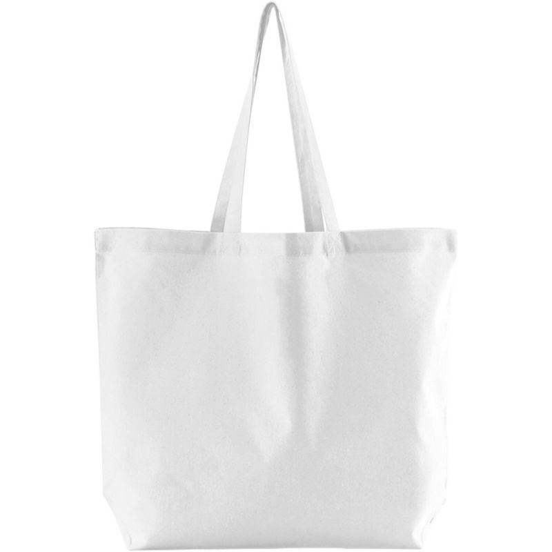 Maxi sac shopping en coton organique avec soufflet, 140 g/m²