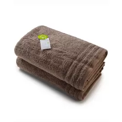 Serviette de bain en coton bio douce et absorbante, format 70 x 140 cm, 600 g/m²