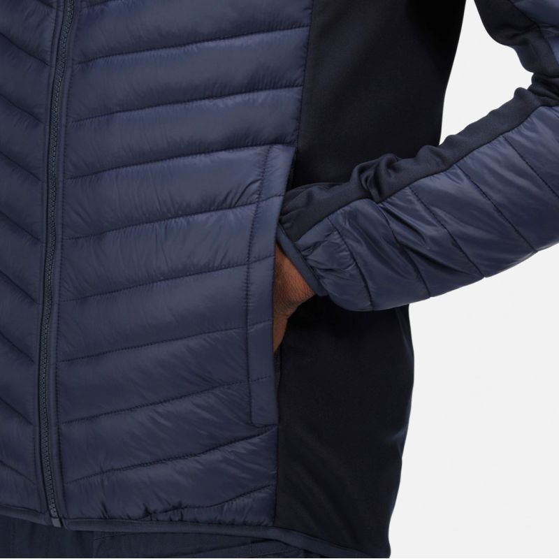 Veste matelassée bi-matière, déperlante, panneaux stretchs, compressible