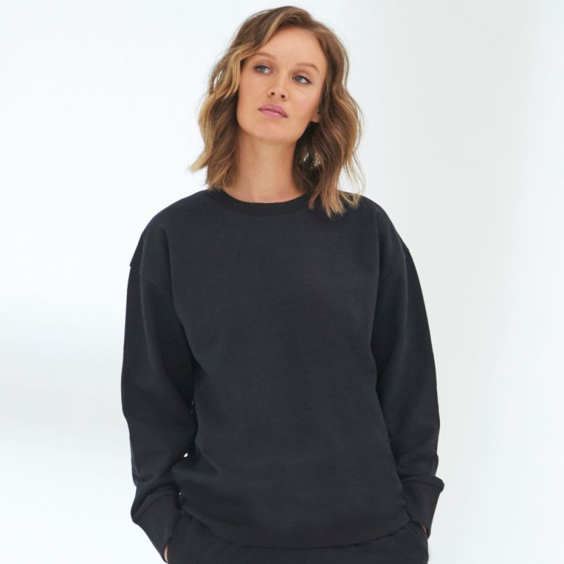 Sweat coupe décontractée col rond, coton recyclé NO LABEL, 280 g/m²