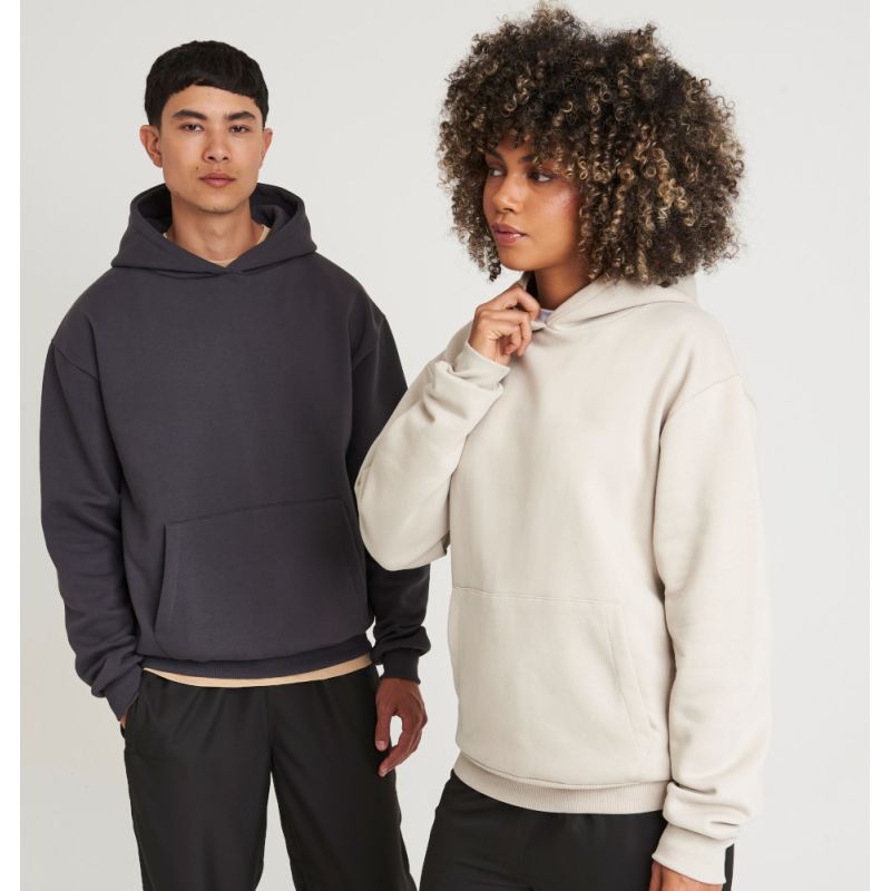 Sweat à capuche épais et oversize en coton ringspun, 440 g/m²