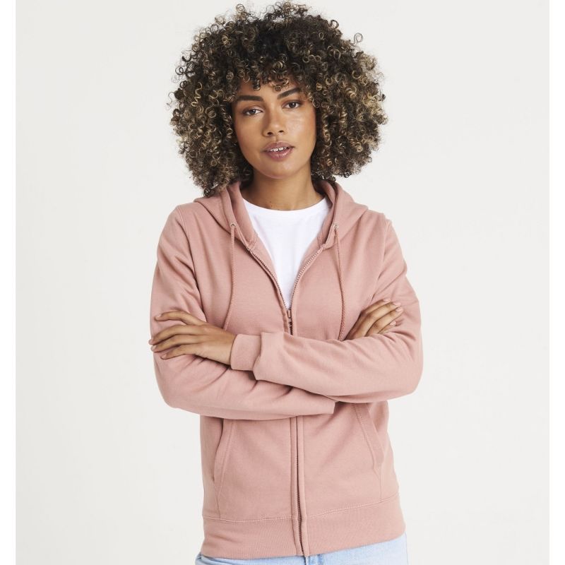 Sweat femme zippé à capuche homme ton sur ton Zoodie, 280 g/m²