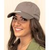 Casquette 6 panneaux en coton biologique, front non renforcé, fermeture velcro, 275 g/m²