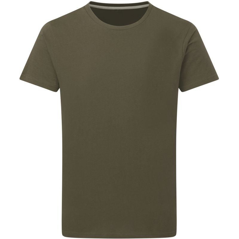 T-shirt homme en coton, col fin, coupe moderne, parfait en DTG et en sérigraphie, 160 g/m²