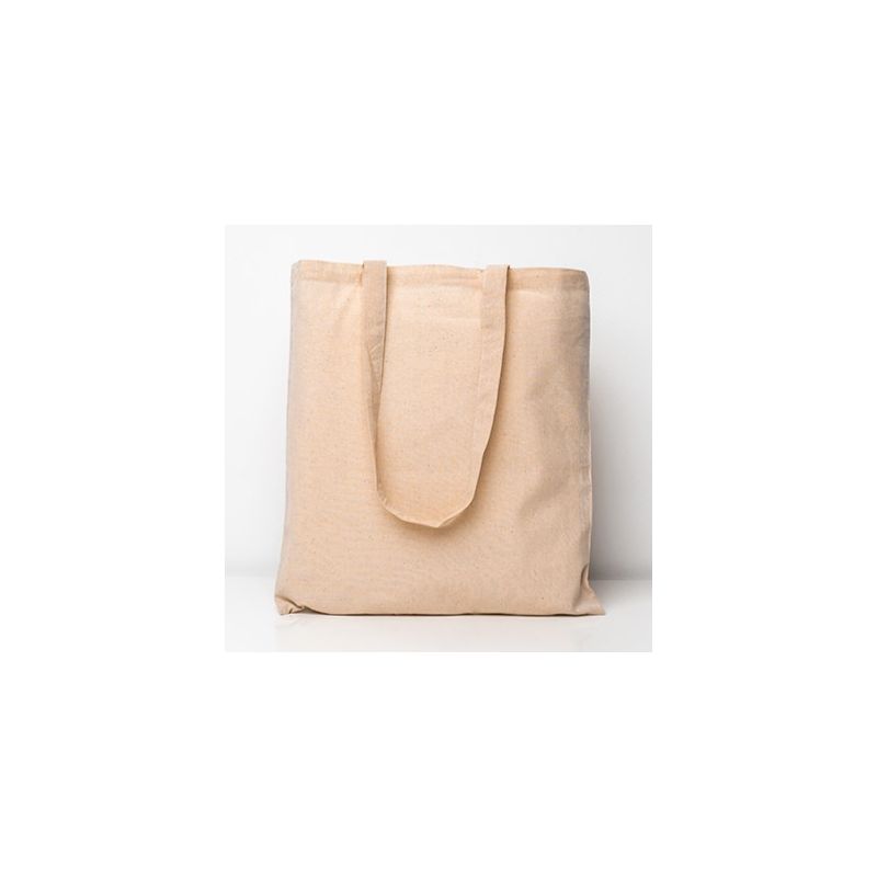 Sac fourre-tout en coton naturel OEKO-TEX, anses longues, 144 g/m²