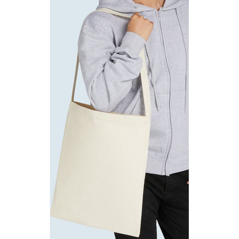 Sac tote bag en coton avec une seule anse longue, 140 g/m²