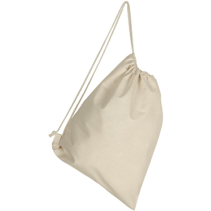 Sac à dos ficelle en coton, bretelle servant de lien coulissant, 140 g/m²