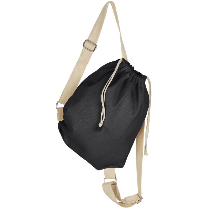 Sac à dos en toile de coton canvas, bretelles réglables et cordon de serrage, 280 g/m²