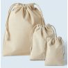 Sac de rangement, pochon en polycoton recyclé, doubles cordelettes, 140 g/m²