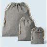 Sac de rangement, pochon en polycoton recyclé, doubles cordelettes, 140 g/m²