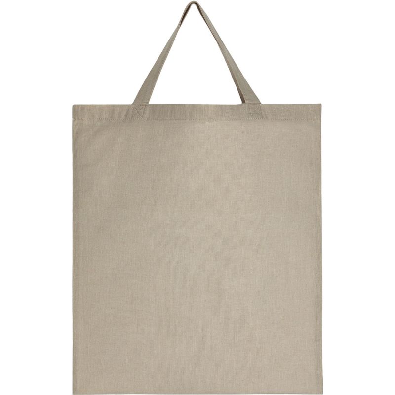 Tote bag anses courtes en coton et polyester recyclés, 140 g/m²