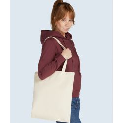 Tote bag anses longues en coton canvas biologique, 340 g/m²