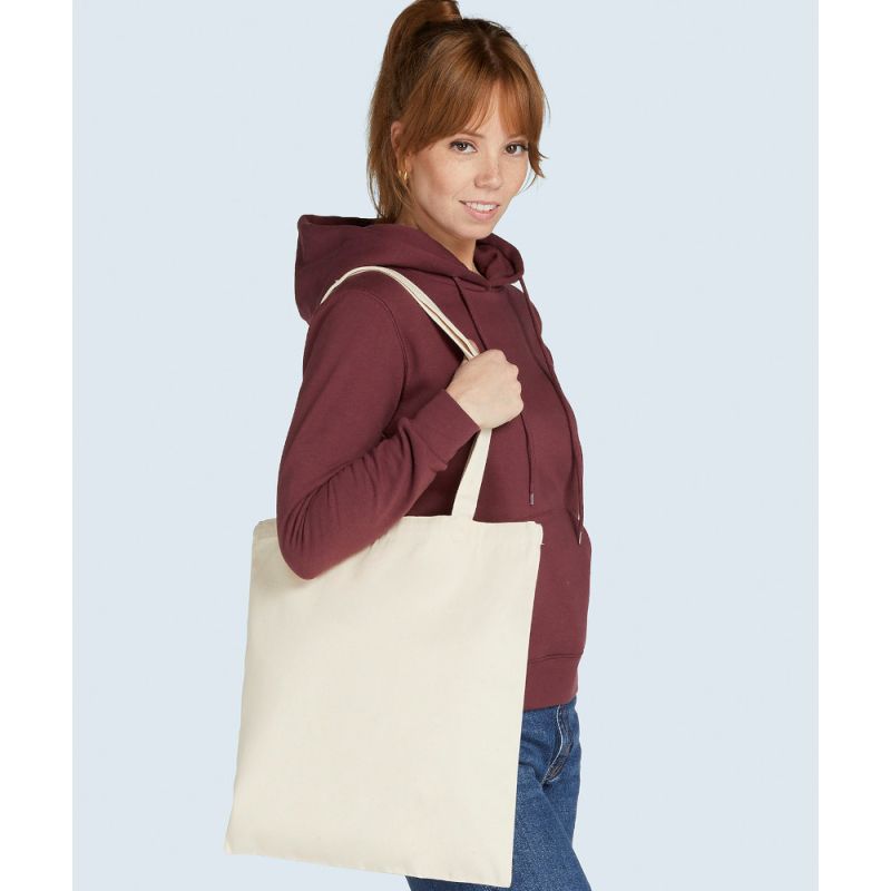 Tote bag anses longues en coton canvas biologique, 340 g/m²