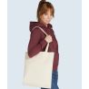 Tote bag anses longues en coton canvas biologique, 340 g/m²