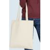 Tote bag anses longues en coton canvas biologique, 340 g/m²