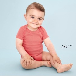 Body bébé pas cher manches courtes en coton ringspun, 180 g/m²