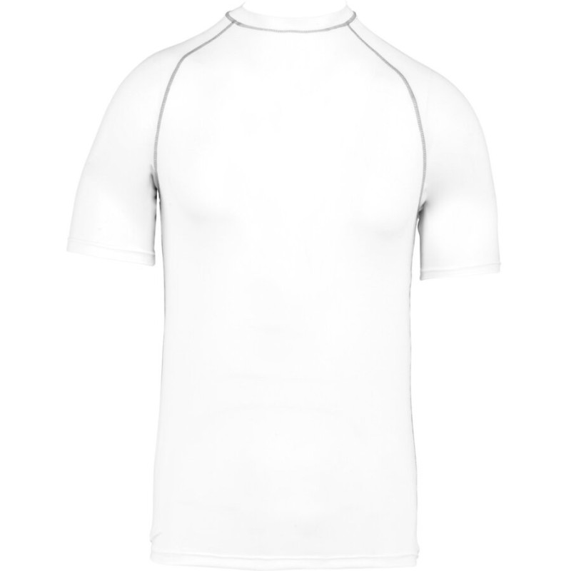 T-shirt surf extensible manches courtes col montant, protection UV 40+