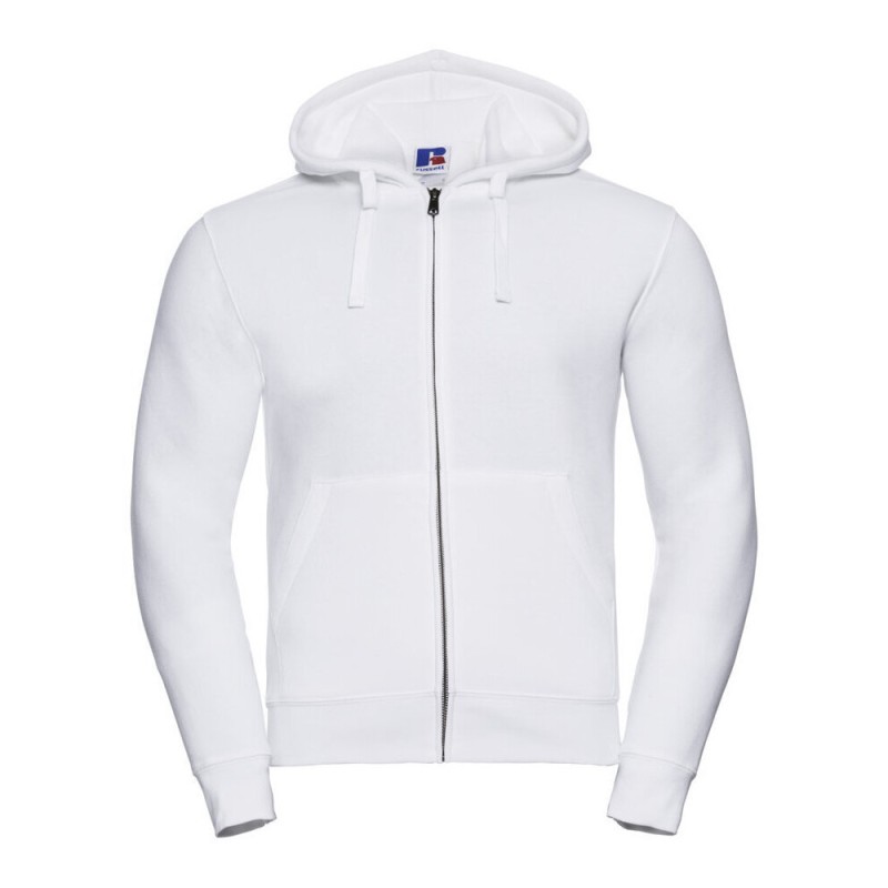 Sweat homme zippé à capuche doublée, accès MP3, 280 g/m²