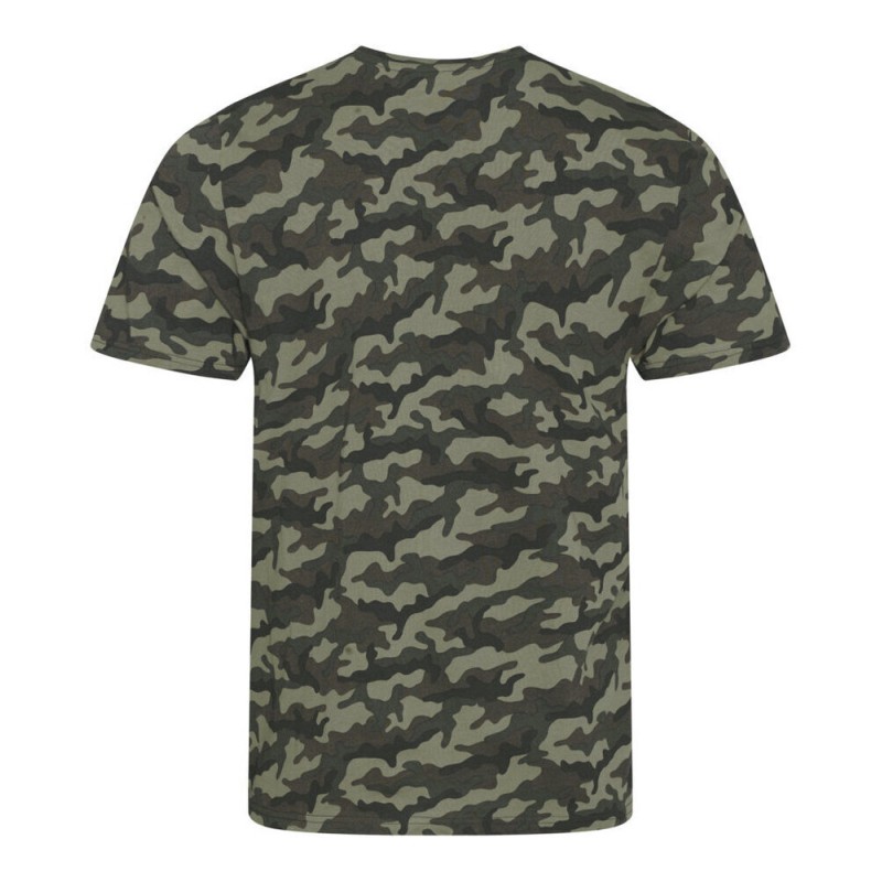 T-shirt unisexe imprimé camouflage, coupe moderne, "No Label", 160 g/m²