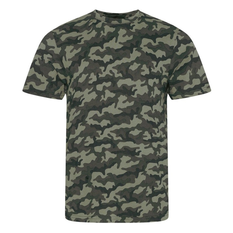 T-shirt unisexe imprimé camouflage, coupe moderne, "No Label", 160 g/m²