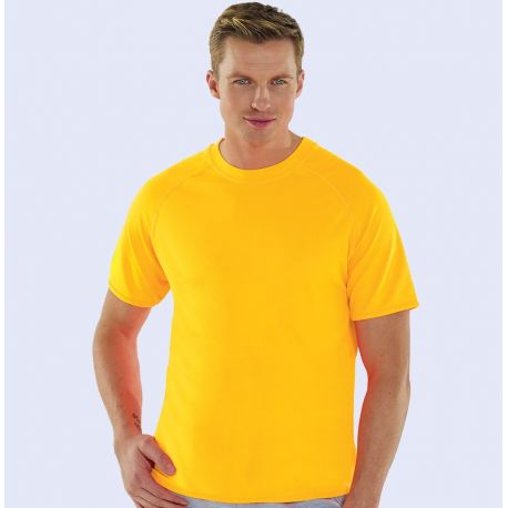 T-shirt de sport homme respirant en micro polyester, séchage
