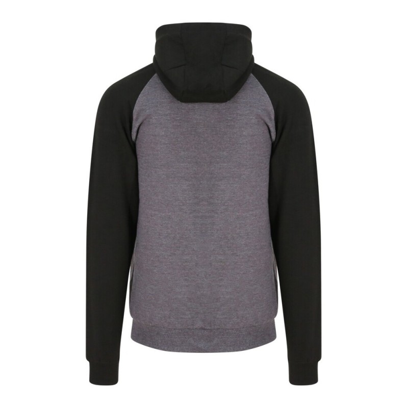 Sweat baseball zippé à capuche, manches raglan contrastées, 280 g/m²