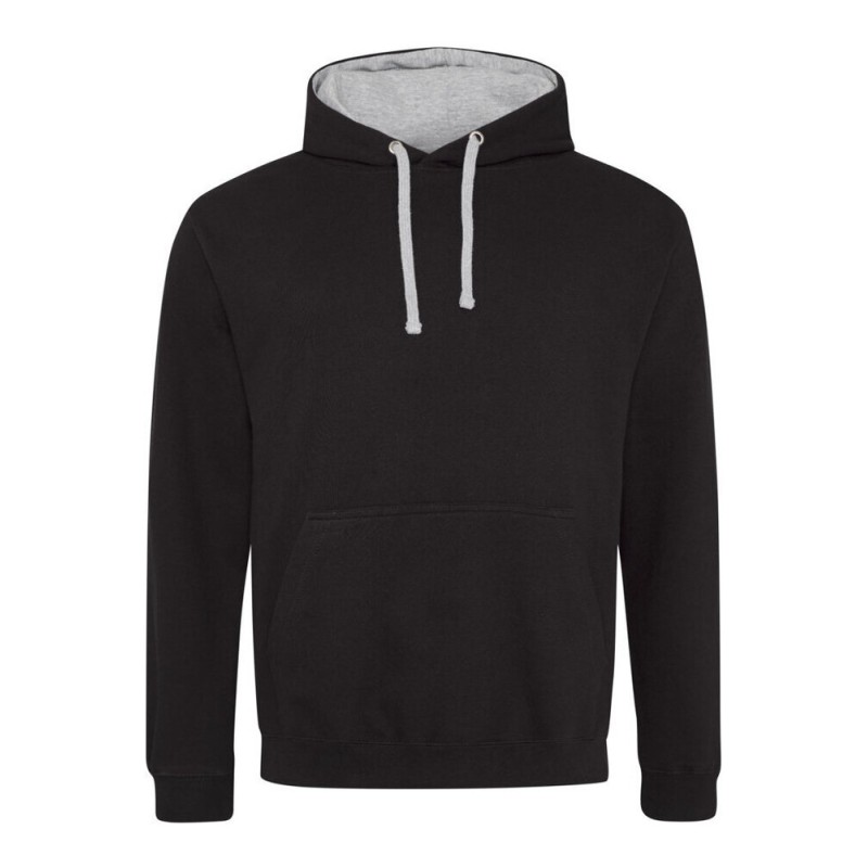 Sweat à capuche bicolore, passage écouteurs, 280 g/m²